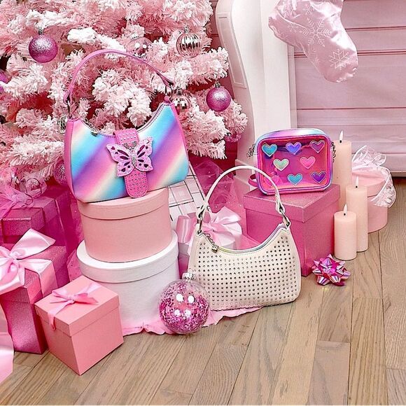 OMG Accessories 🦋 OMBRE BUTTERFLY BUCKLE MINI CRESCENT BAG - Picture 4 of 5